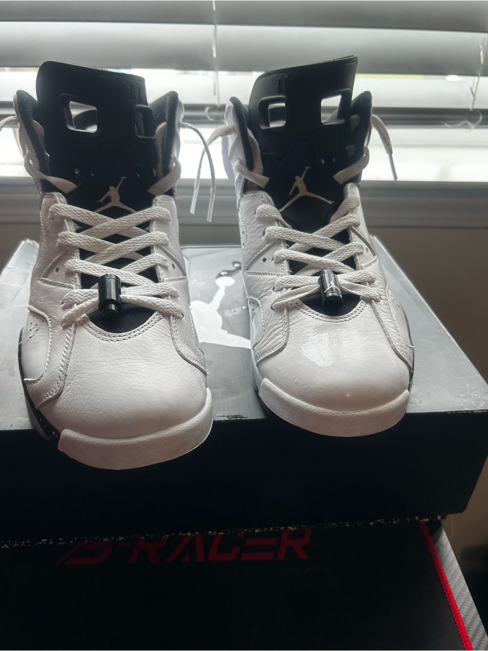 Men Air Jordan Retro 6 Black and White